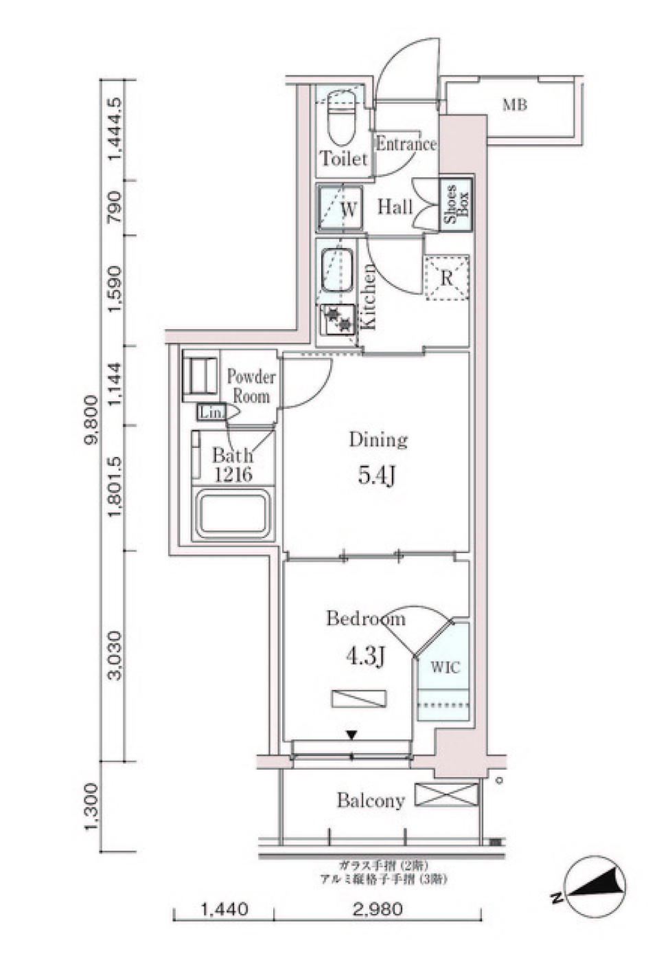 パークアクシス市谷左内町　307号室の間取り図