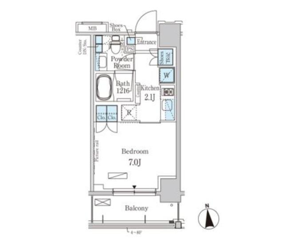 パークアクシス大森　702号室［ペット可］の間取り図