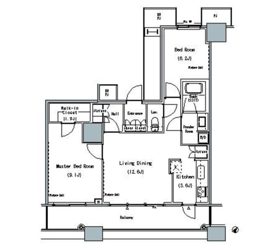 ＴＨＥ　ＴＯＫＹＯ　ＴＯＷＥＲＳ　ＭＩＤＴＯＷＥＲ　1708号室［ペット可］の間取り図