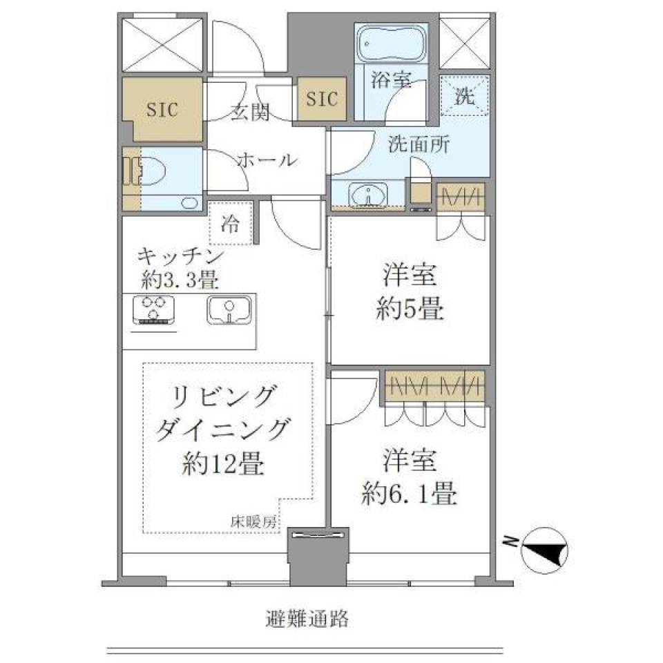 ＢｒｉｌｌｉａＴｏｗｅｒ堂島 4213号室の間取り図