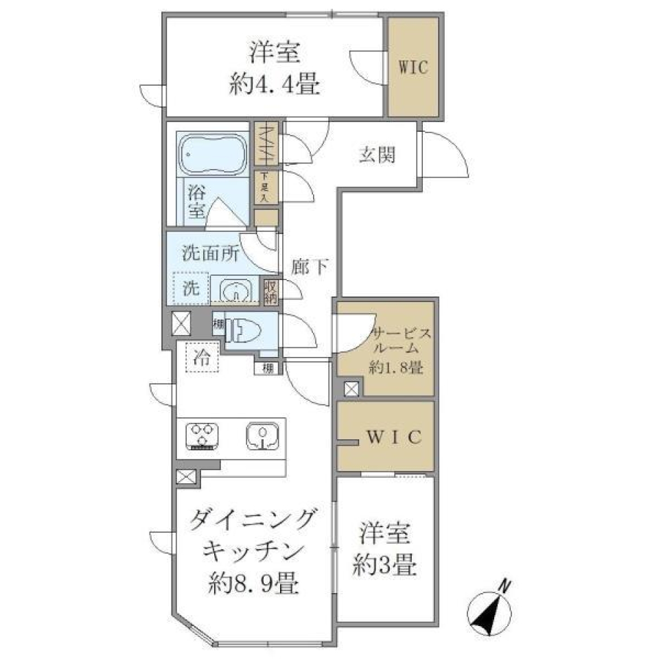 ＣＯＭＰＯＳＩＴＥ高輪　101号室［新築］の間取り図