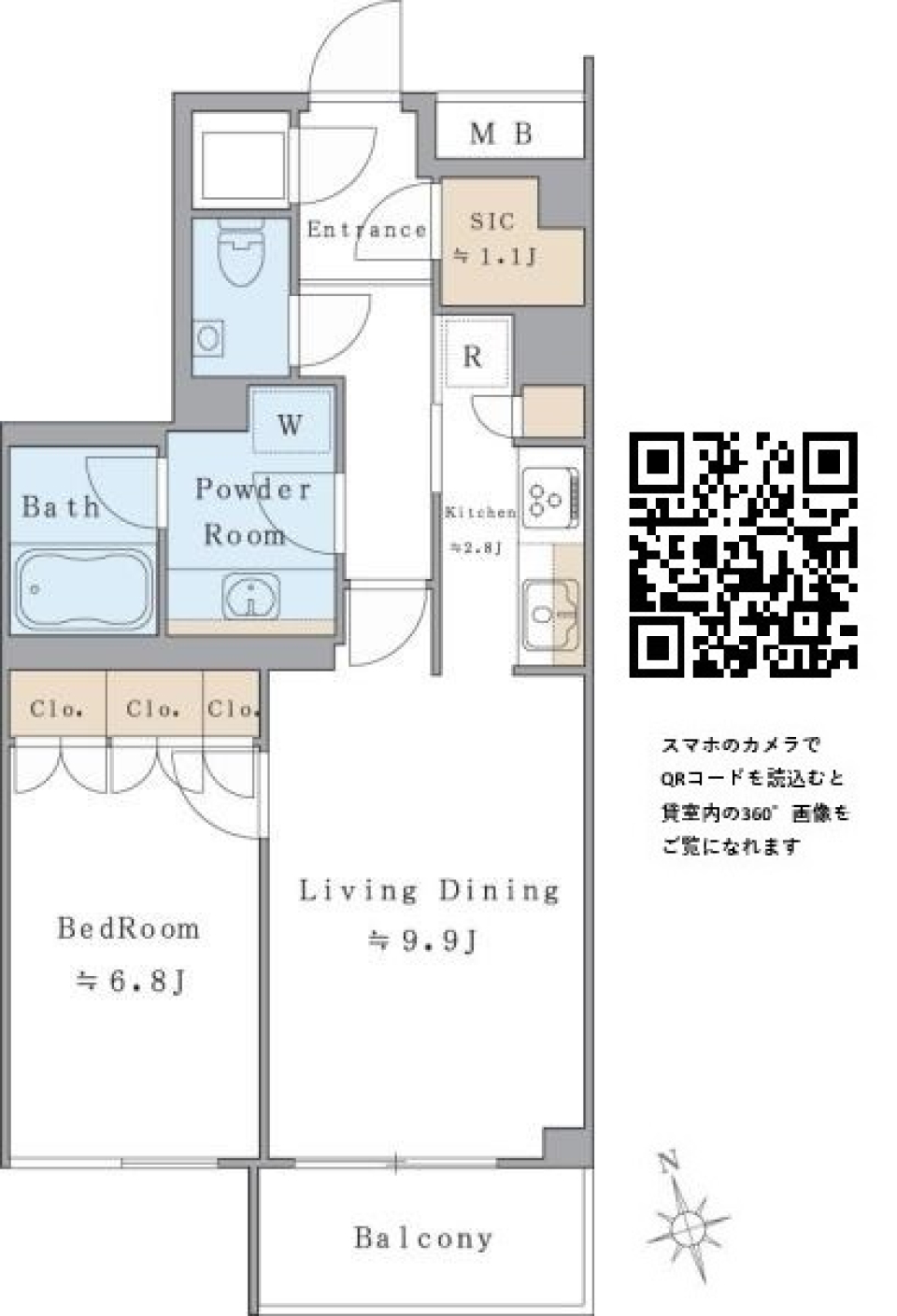 Ｂｒｉｌｌｉａ　ｉｓｔ　西麻布霞町　402号室の間取り図