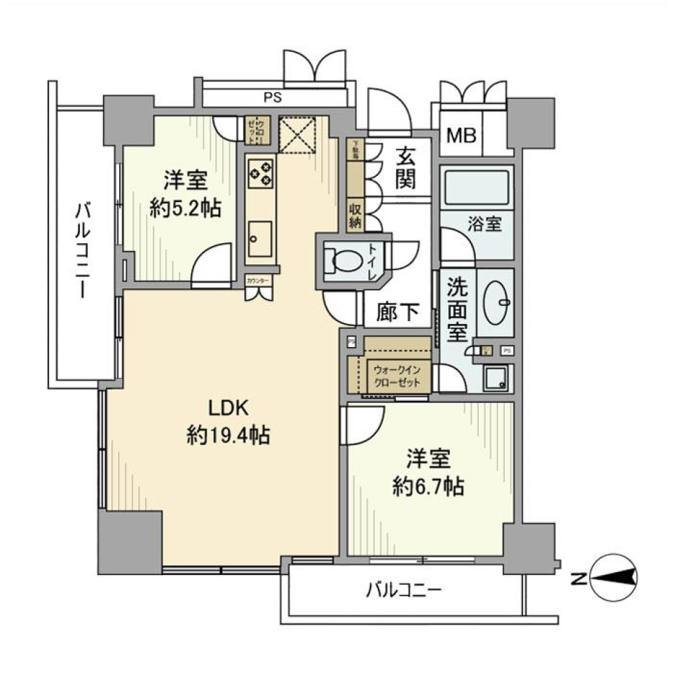 品川タワーフェイス　2101号室の間取り図