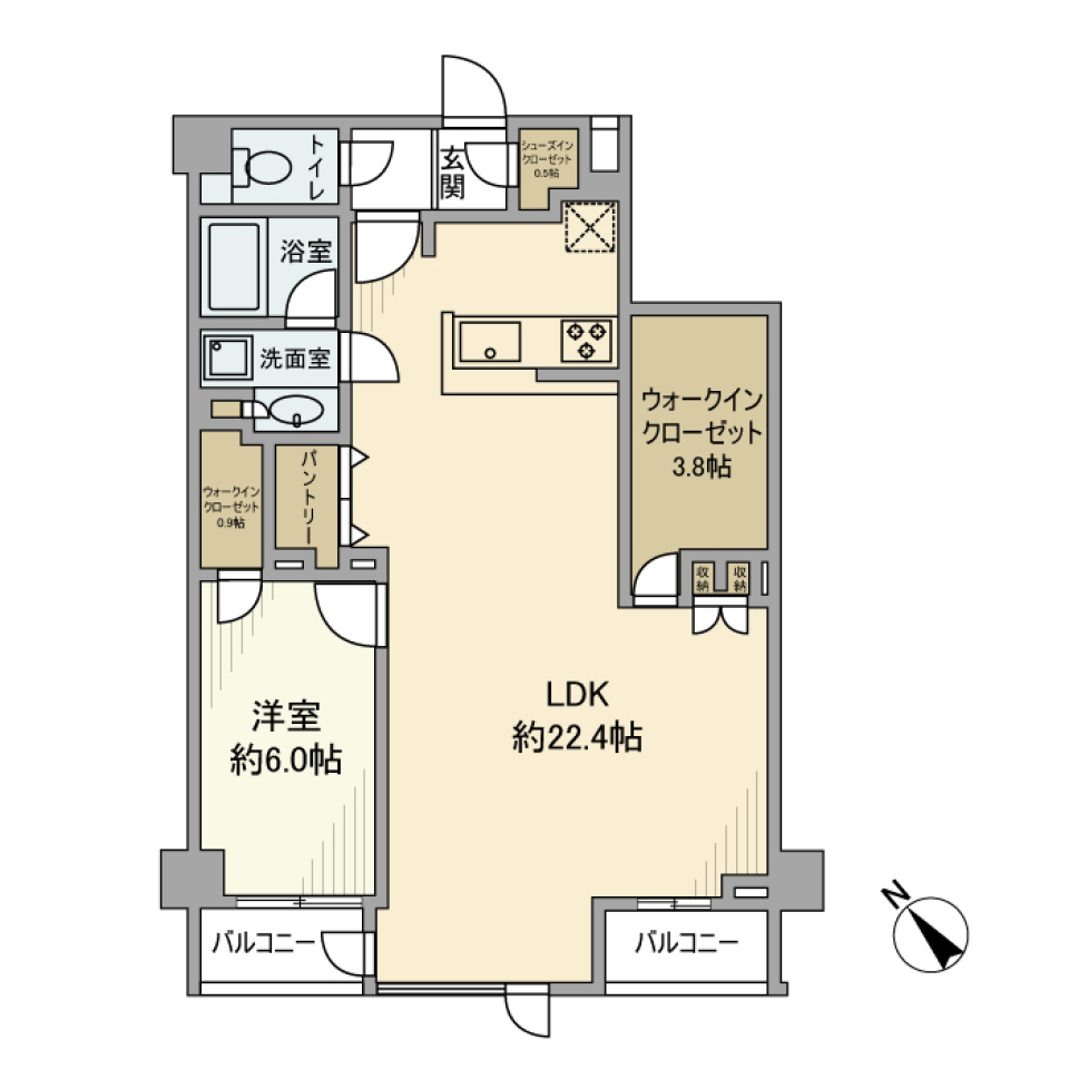 デュフレ渋谷本町　402号室の間取り図