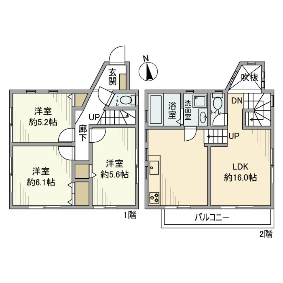 中町戸建の間取り図