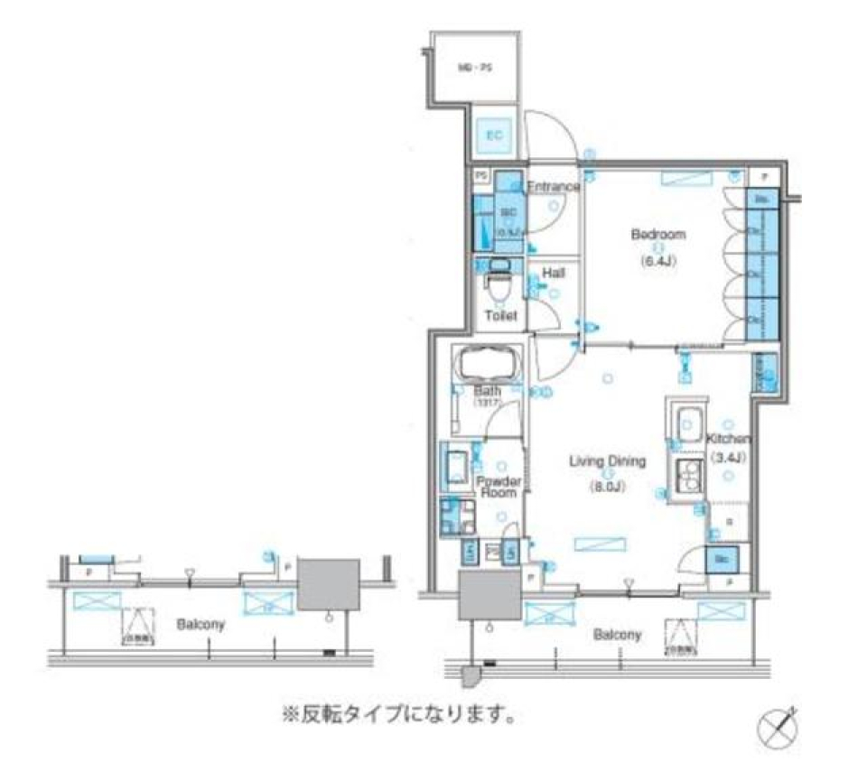 パークアクシス豊洲キャナル　1506号室の間取り図