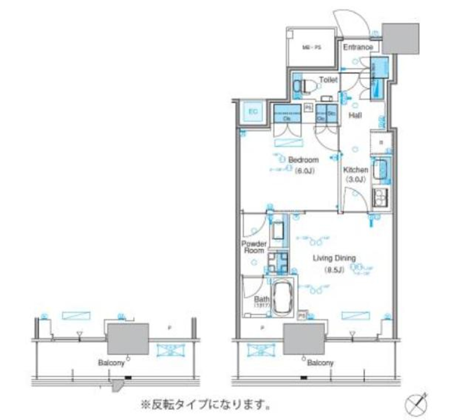 パークアクシス豊洲キャナル　1004号室［ペット可］の間取り図