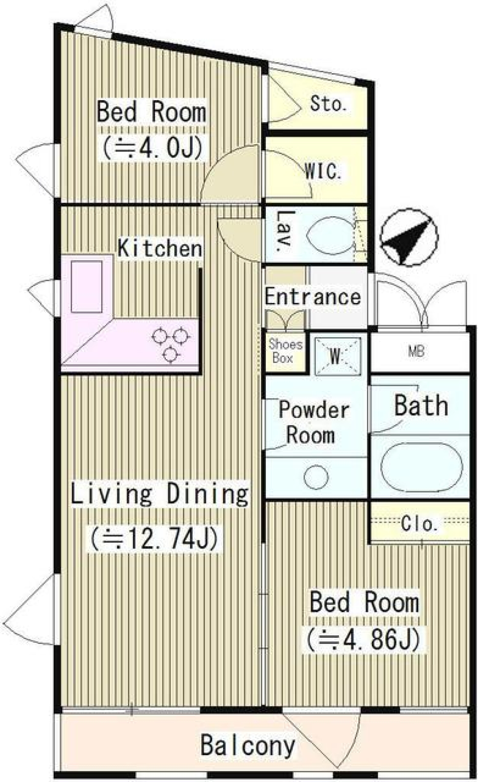 西馬込テラスコート　404号室の間取り図