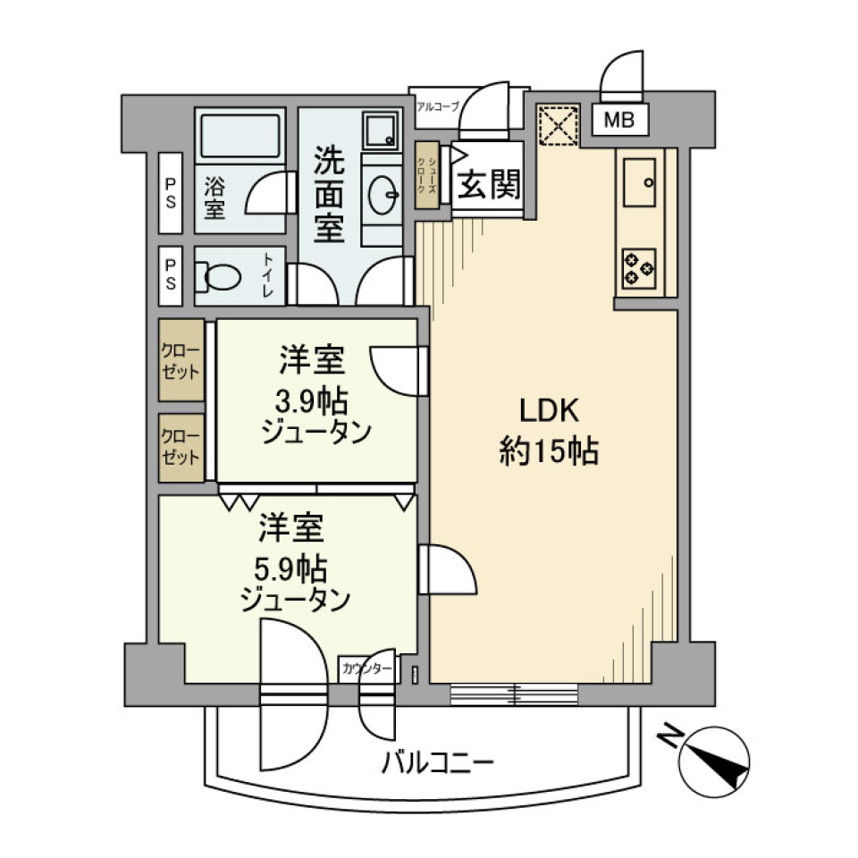 グランエクレール参宮橋　405号室の間取り図