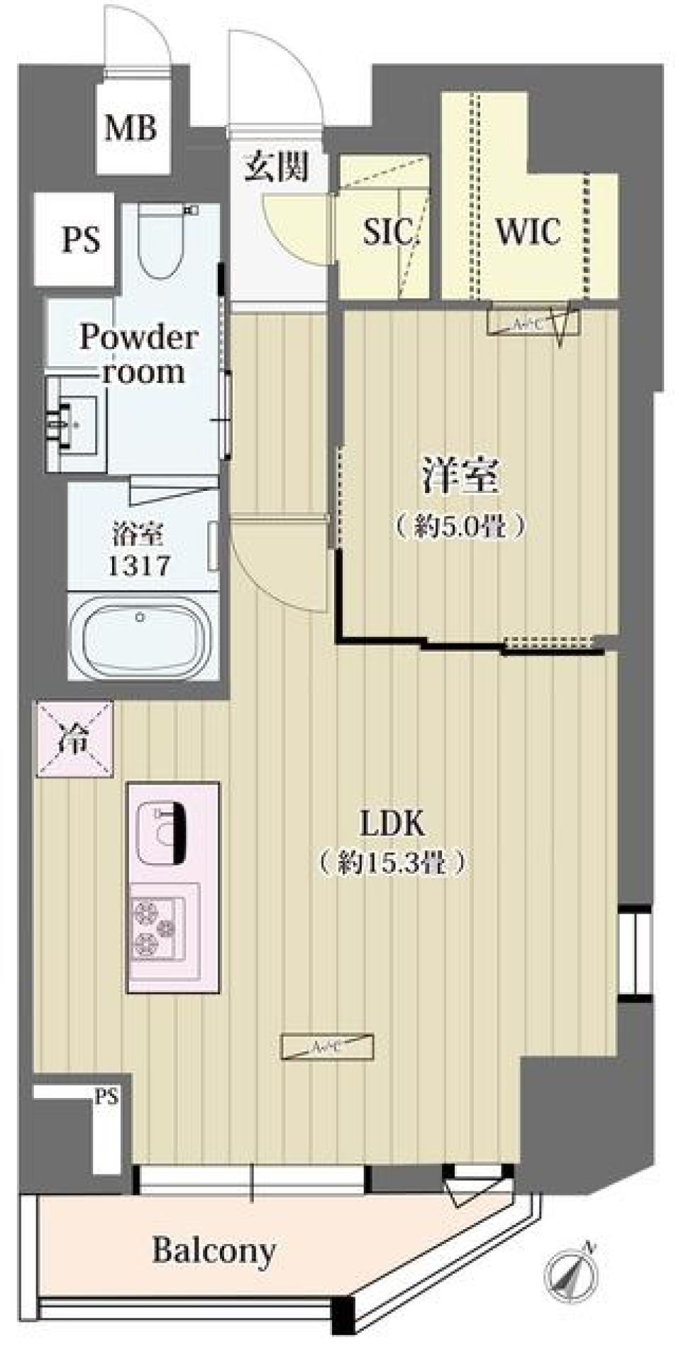 シュトラーレ神山町　501号室の間取り図