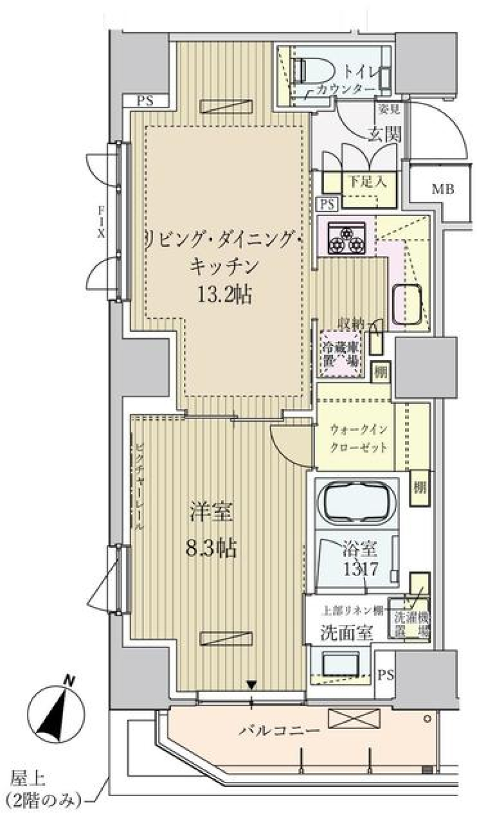 パークアクシス赤坂見附　505号室［ペット可］の間取り図