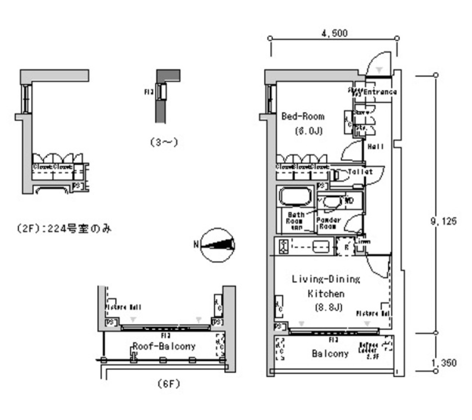 フロンティアレジデンス南麻布 520号室［ペット可］の間取り図