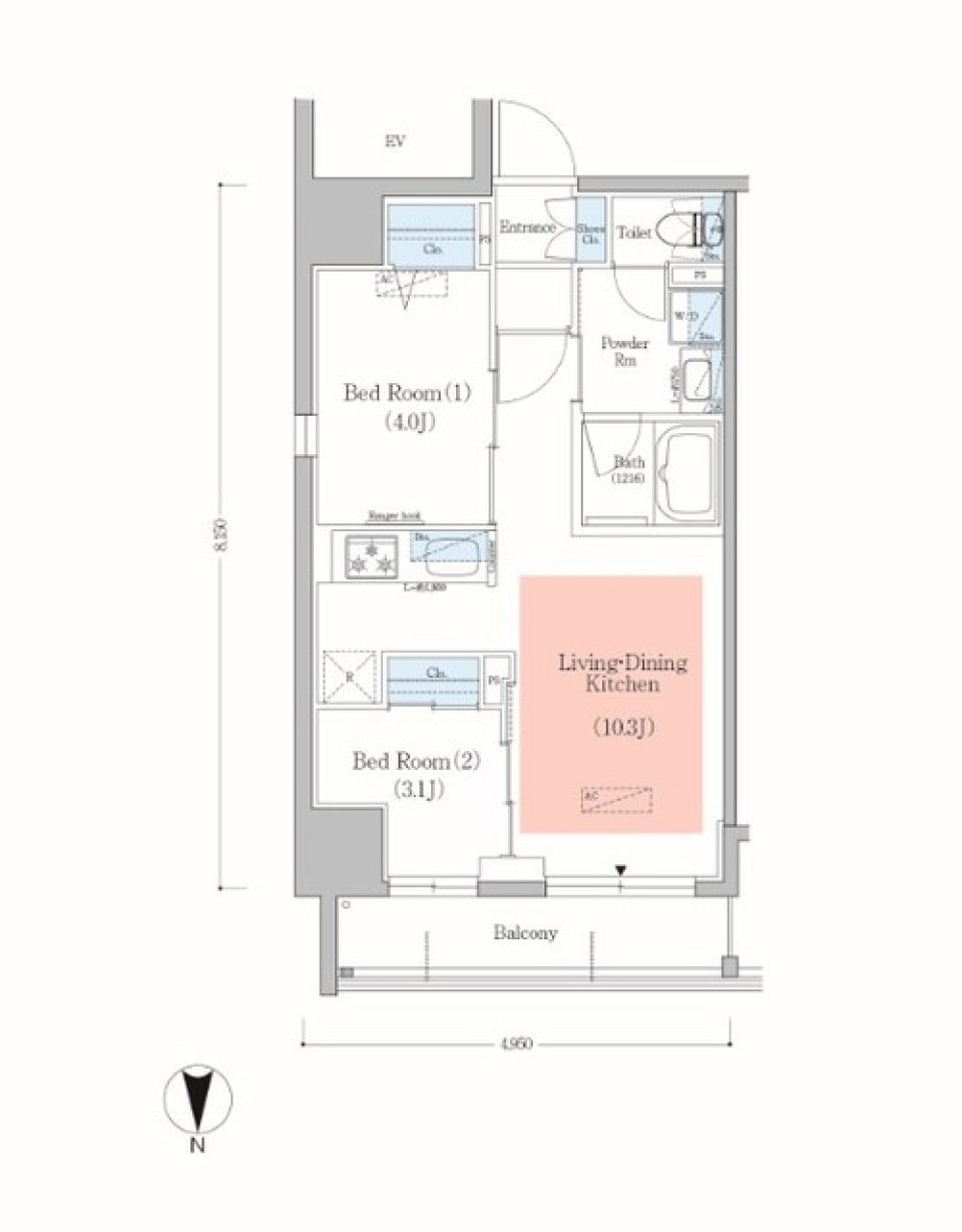 アーバネックス錦糸町Ⅱ　401号室の間取り図