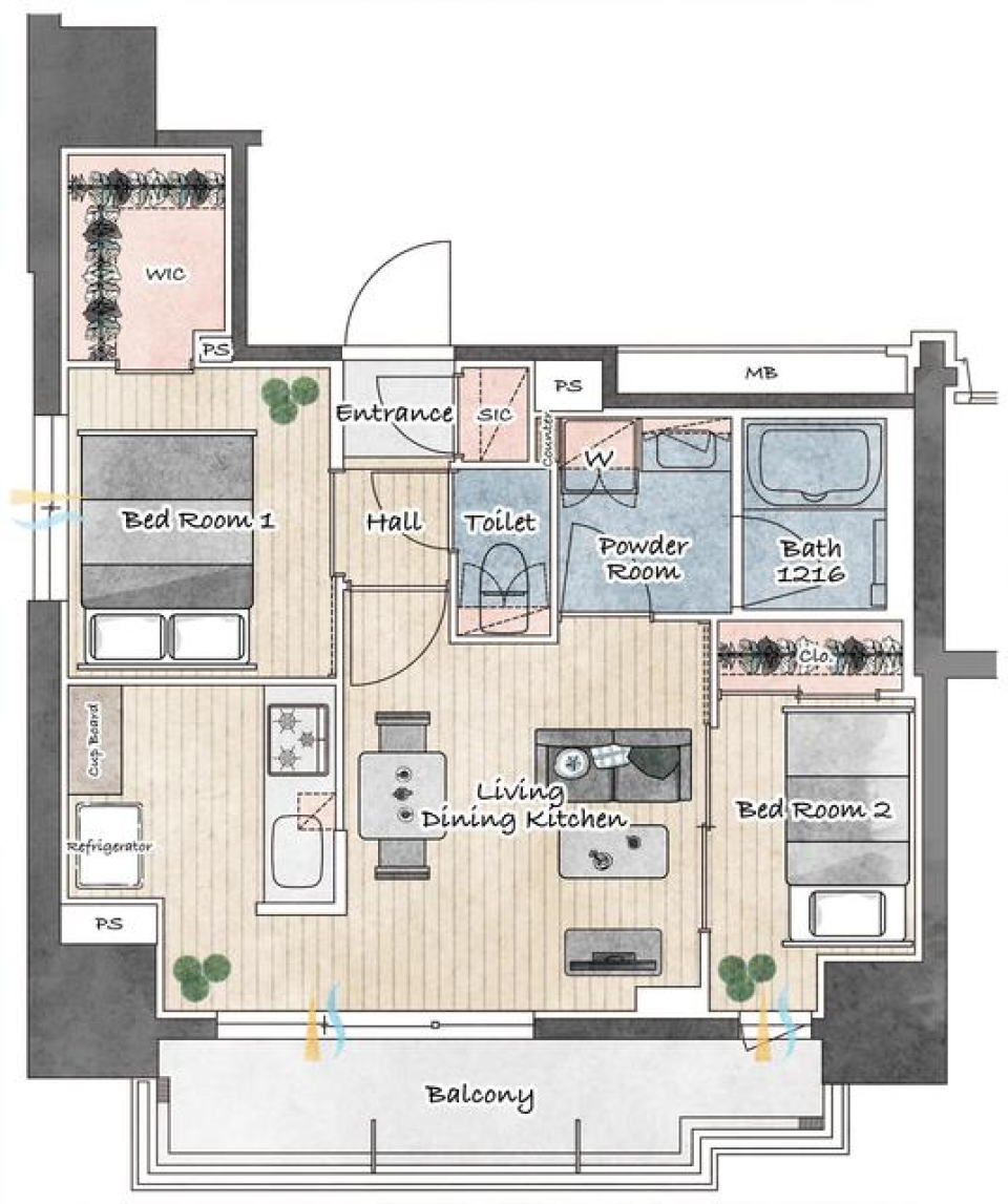 アーバネックス新御徒町　305号室の間取り図