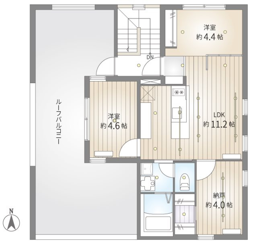 青と白、空暮らし。［ペット可］の間取り図