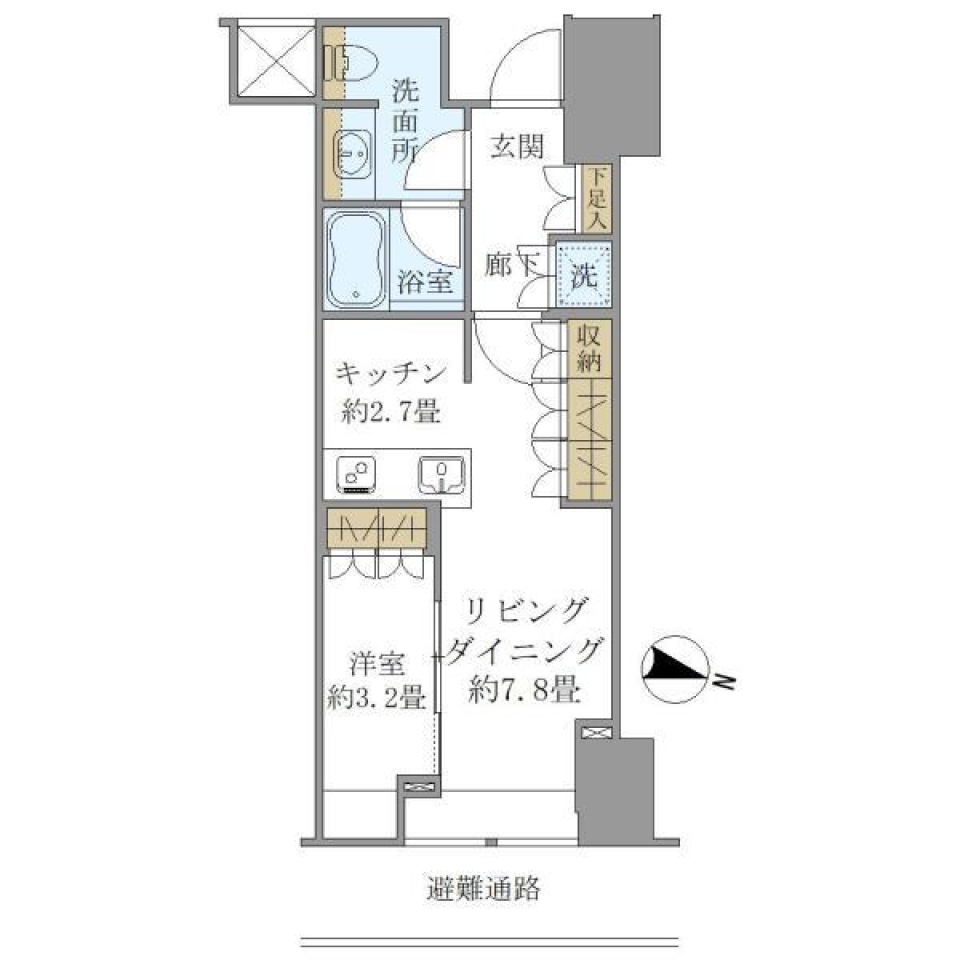 ＢｒｉｌｌｉａＴｏｗｅｒ堂島 1410号室［ペット可］の間取り図