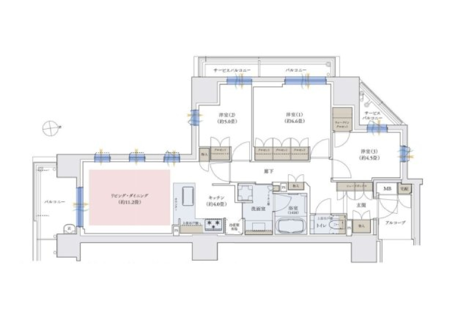 ブランズ天王寺小宮町 1301号室の間取り図