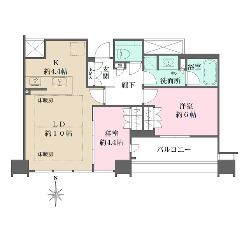 ザ・ファインタワー大手前 2702号室の間取り図