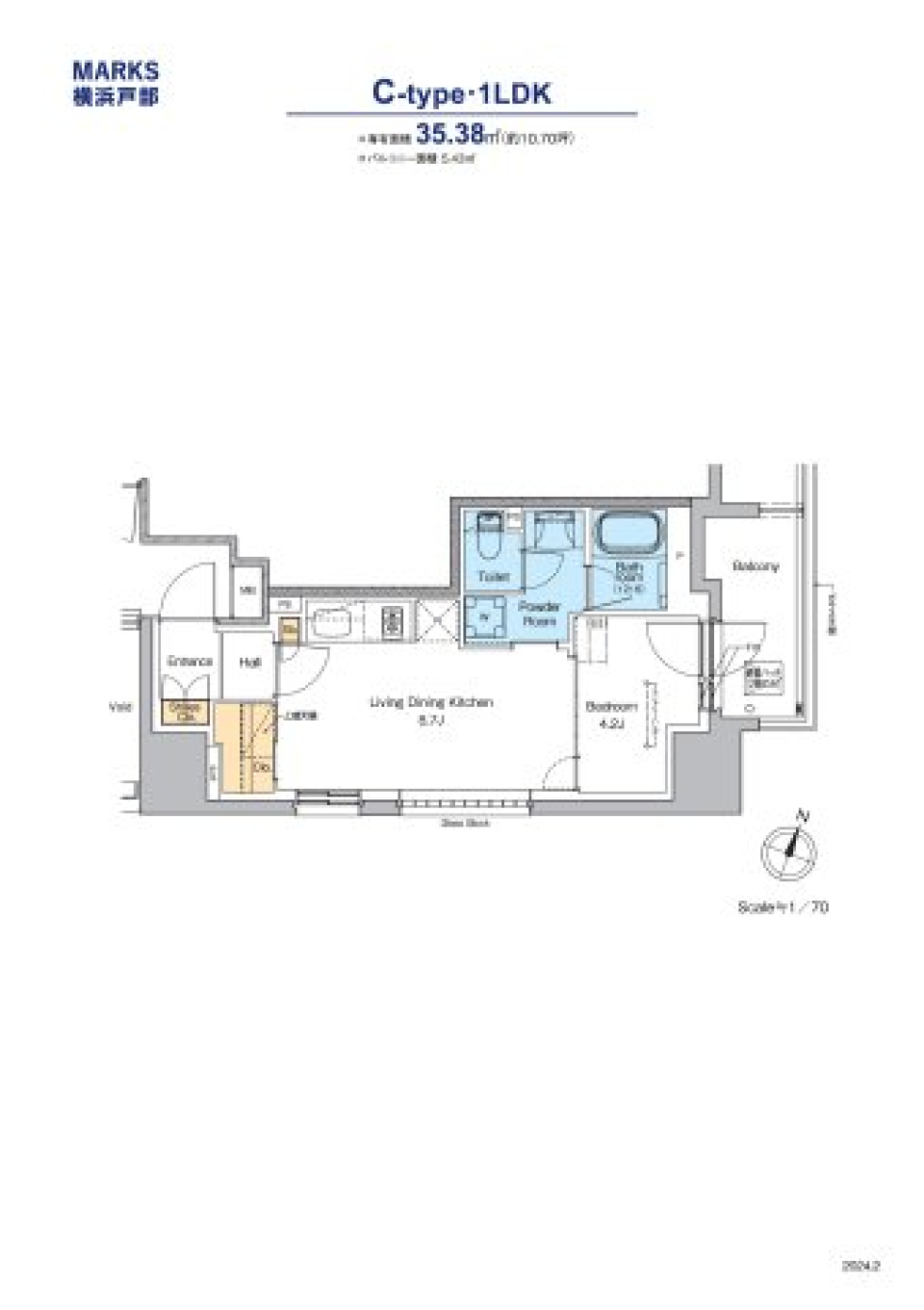 MARKS横浜戸部　503号室［ペット可］の間取り図
