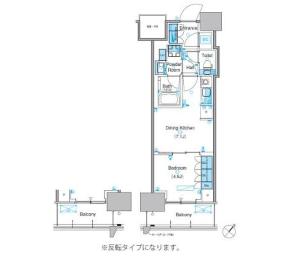 パークアクシス豊洲キャナル　306号室［ペット可］の間取り図