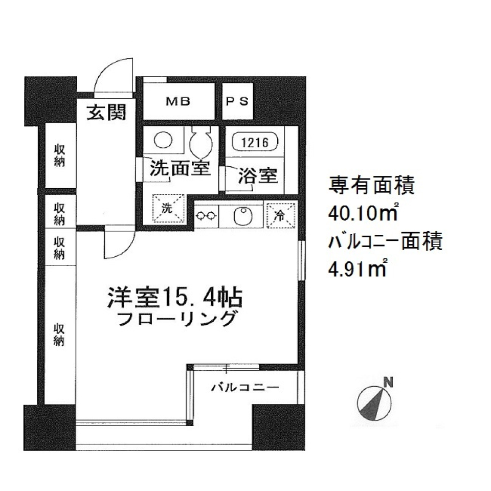 アクアキューブ銀座東　1002号室の間取り図