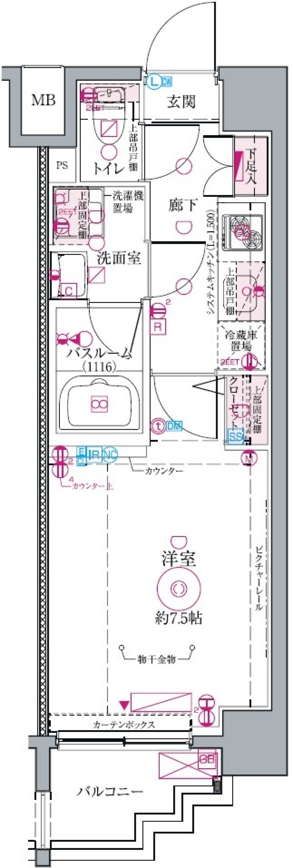 クレヴィスタ代田橋　607号室［ペット可］の間取り図