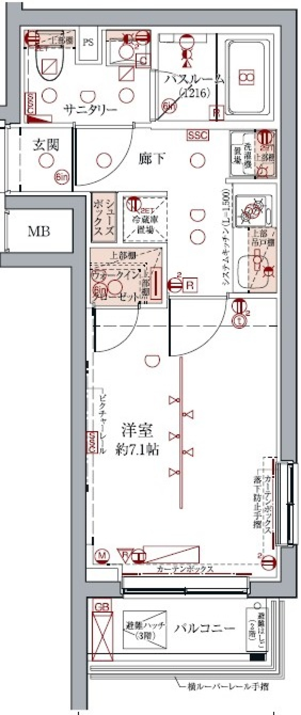 クレヴィスタ板橋志村　211号室［ペット可］の間取り図