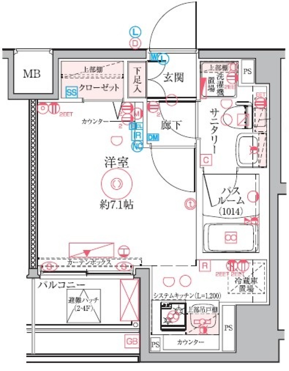 クレヴィスタ四ツ木　509号室［ペット可］の間取り図