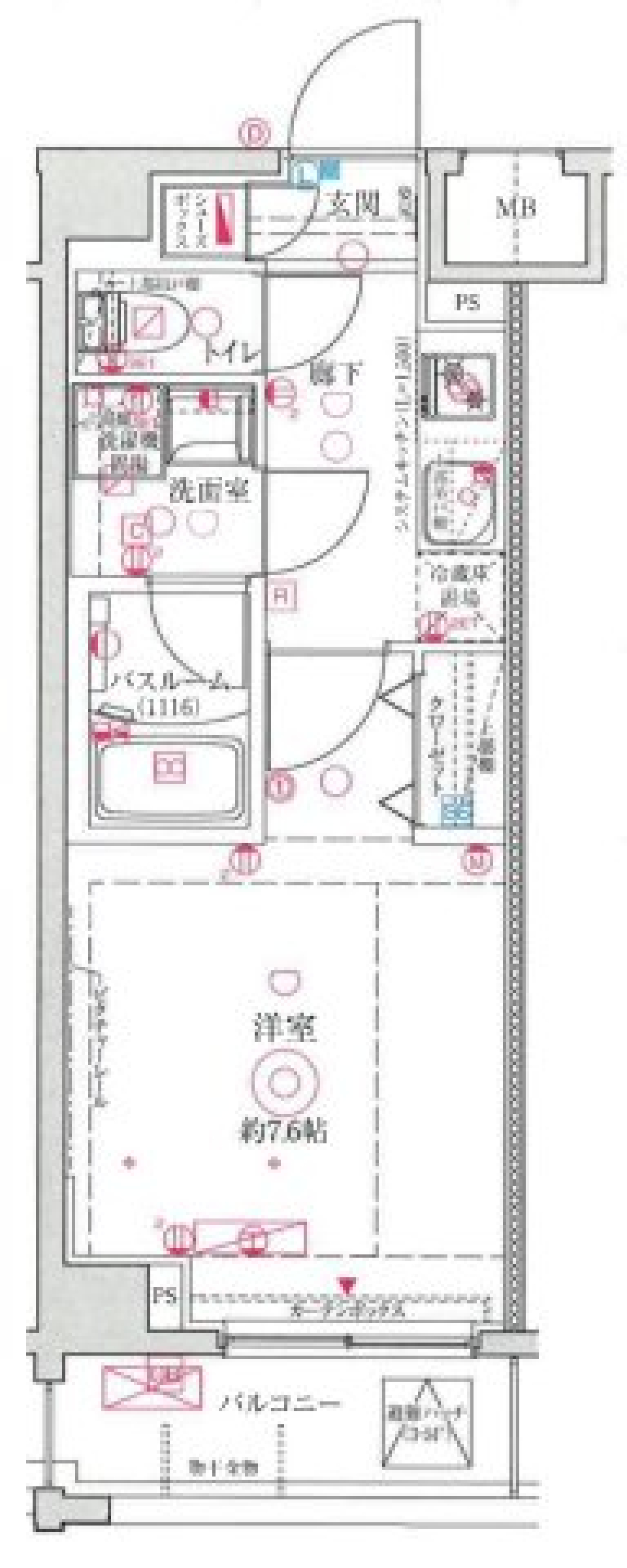 クレヴィスタ武蔵中原Ⅱ　210号室の間取り図