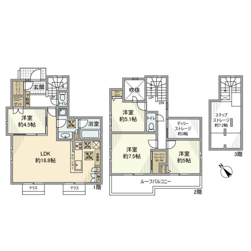 たちばな台戸建の間取り図