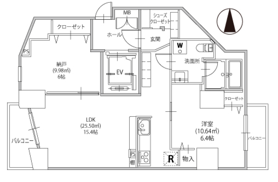 アリカ文京本郷　201号室の間取り図