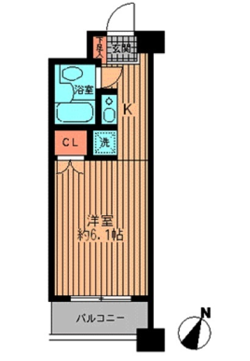 プライムアーバン勝どき　206号室の間取り図