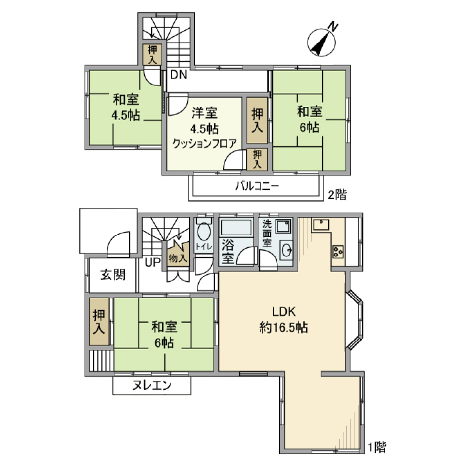竹丘戸建の間取り図