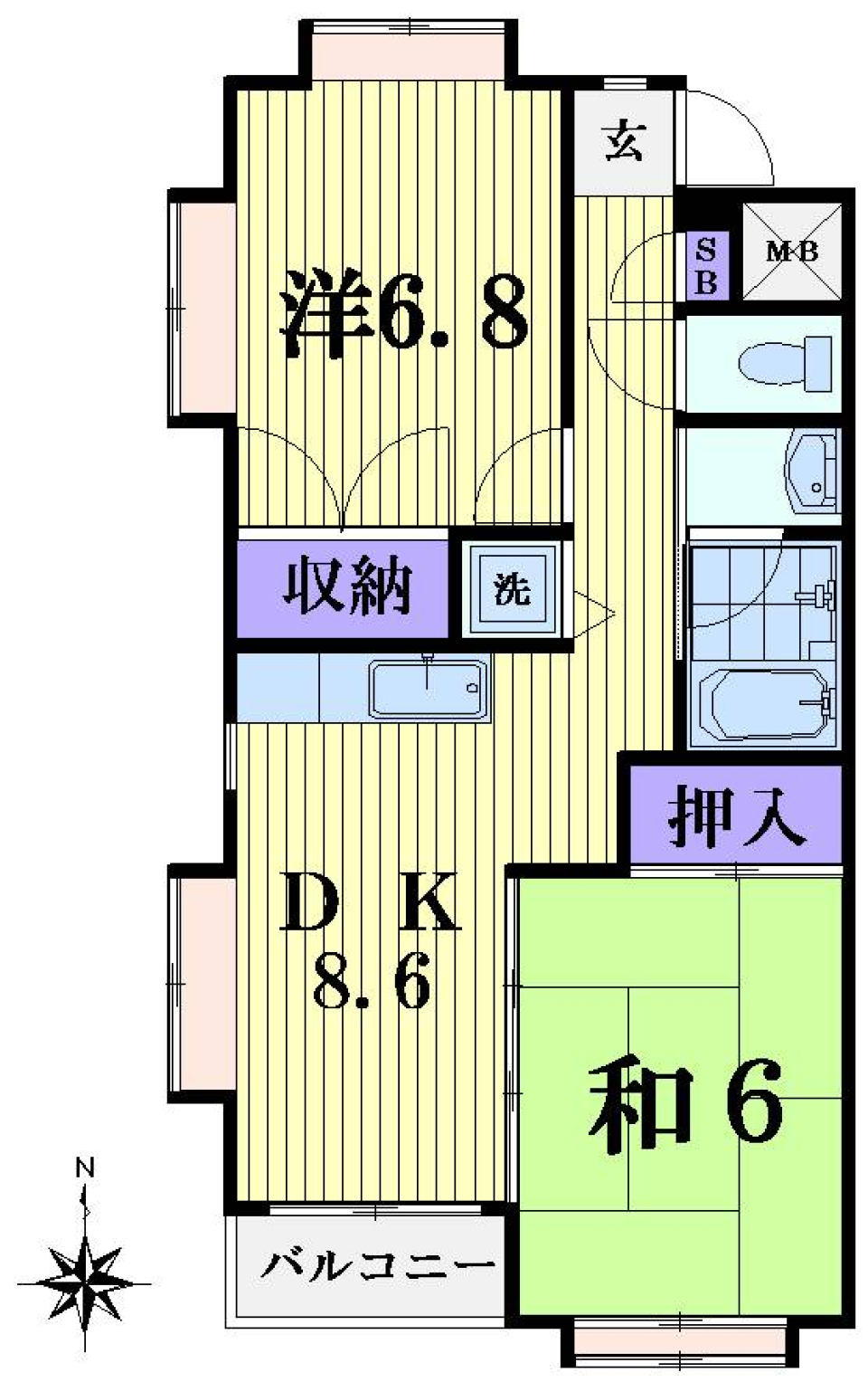 レソール大森西　102号室の間取り図