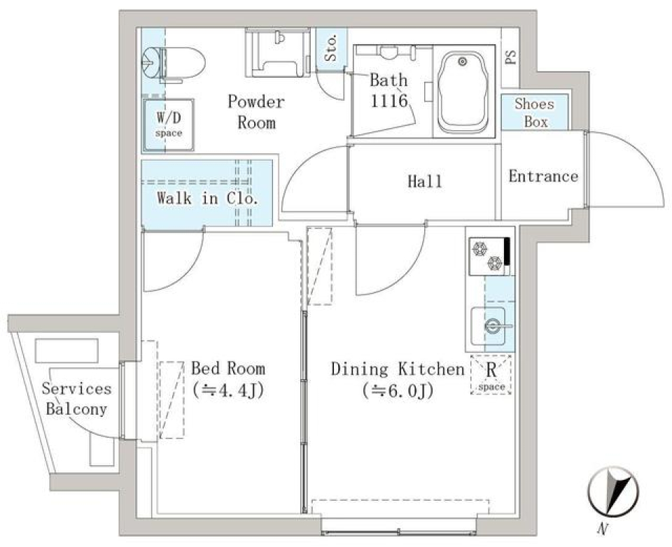 初台スクエア　101号室［新築］の間取り図