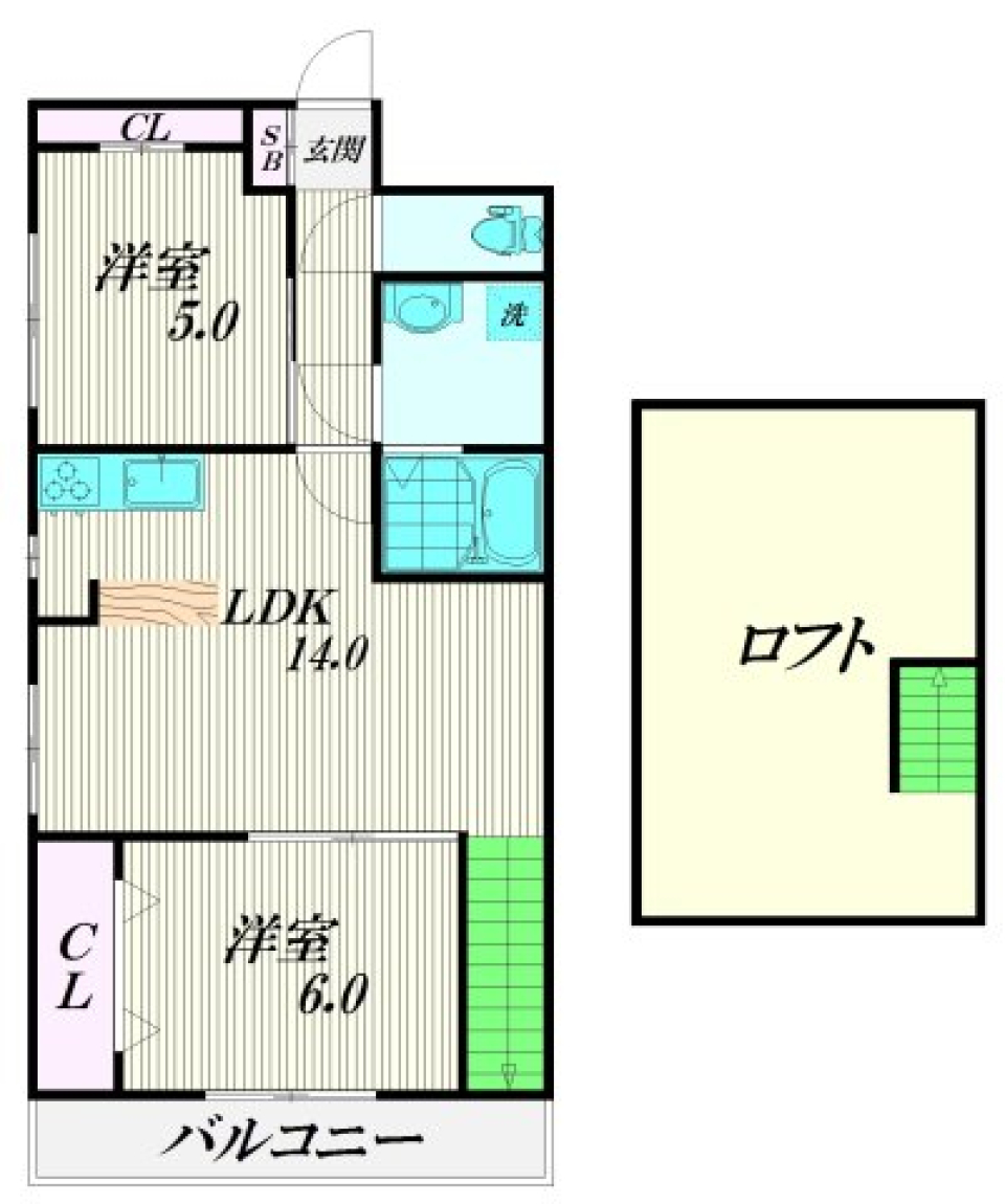 サカイホームズⅢ　401号室の間取り図