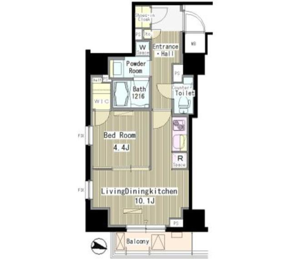 マスターズコート北品川　202号室の間取り図