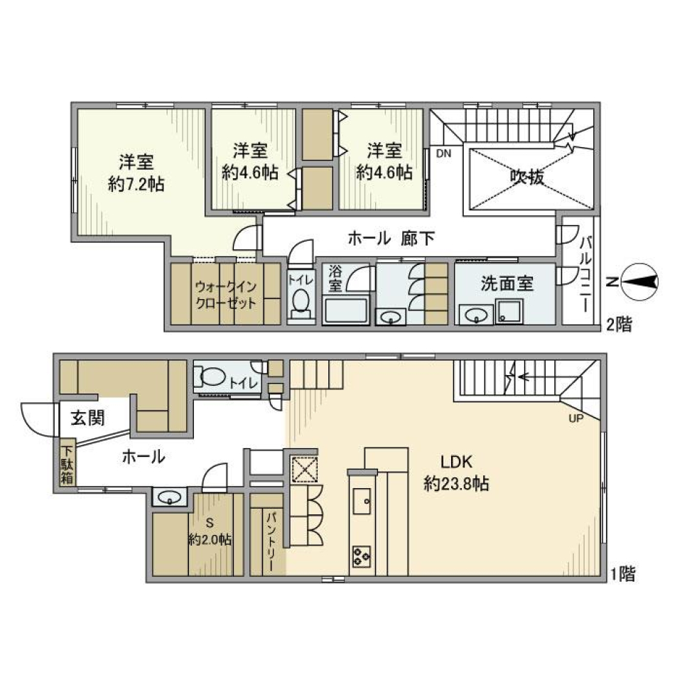 片坂町２丁目戸建の間取り図