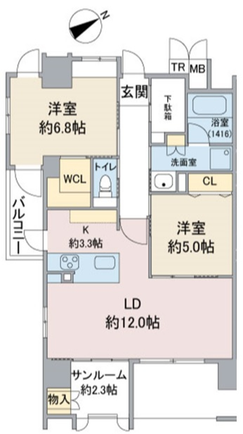Ｇｒａｎｄ Ｐａｌａｃｅ ＩＫＡＩ 301号室の間取り図