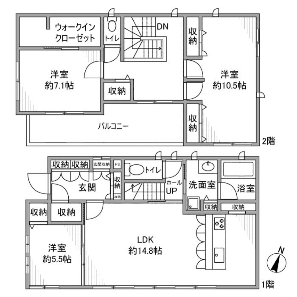 下津南山１丁目戸建の間取り図