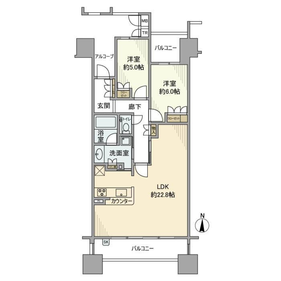 プラウド金山 1503号室の間取り図