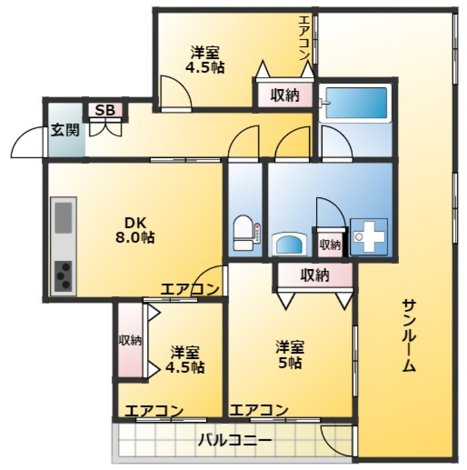 桂マンション　306号室の間取り図