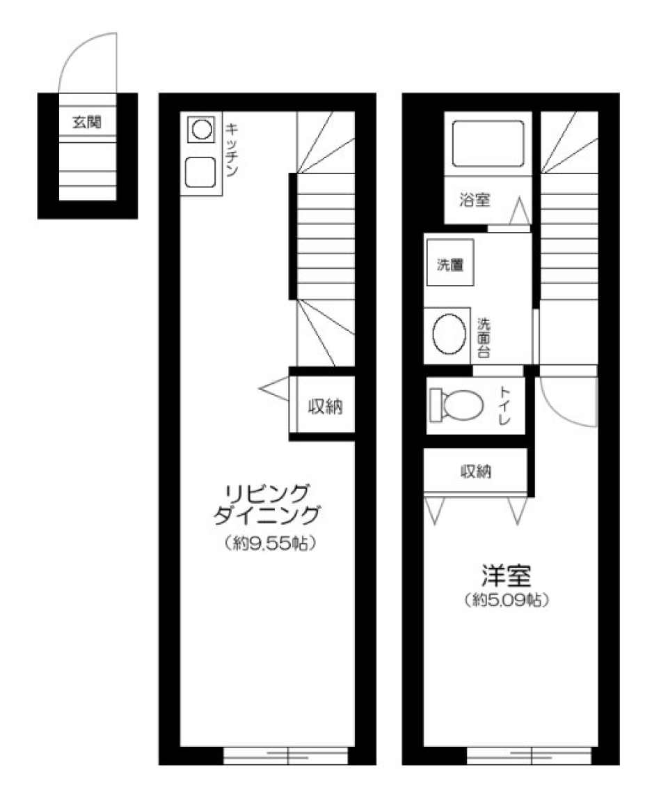 (仮称)調布市飛田給長屋計画　203号室［新築］の間取り図