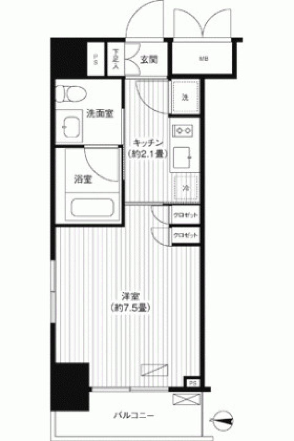 グランハイツ錦糸町　805号室の間取り図