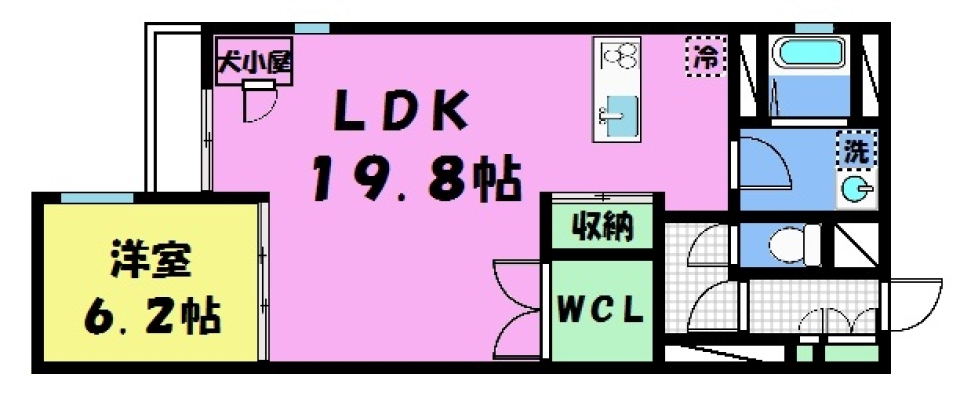 ヴィラスタジオーネ御所南 204号室［ペット可］の間取り図
