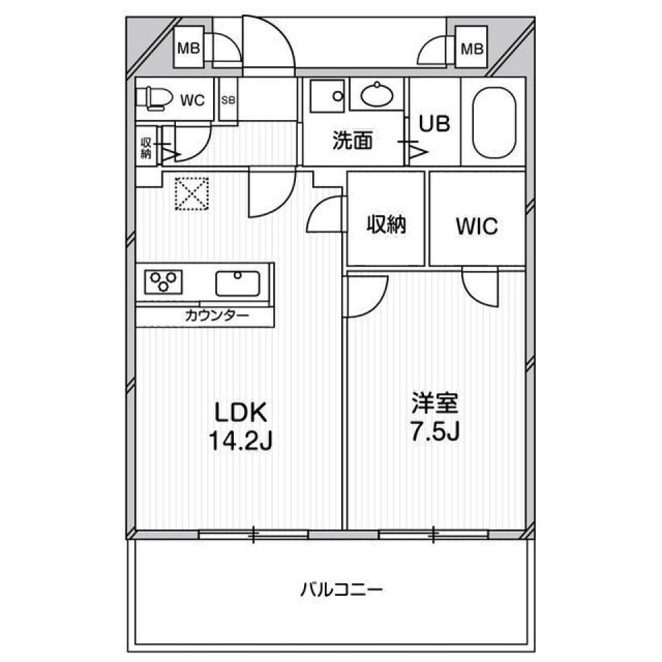 ルクレ阿波座レジデンス 1409号室［ペット可］の間取り図