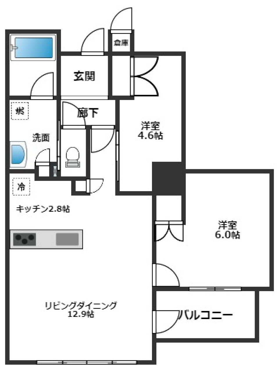 ブランズタワー大阪本町 3203号室の間取り図