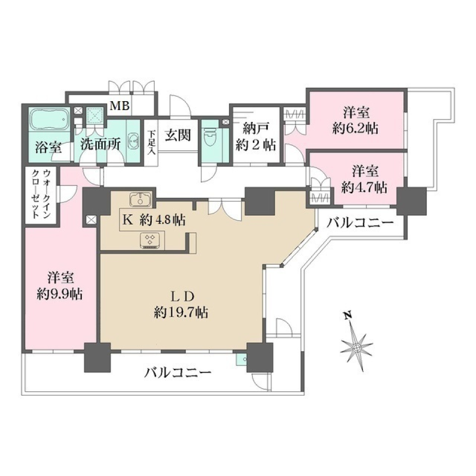 清水谷ハウス 1902号室の間取り図