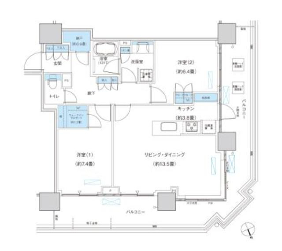パークシティ柏の葉キャンパス　ザ・ゲートタワー　ウエスト　3005号室［ペット可］の間取り図