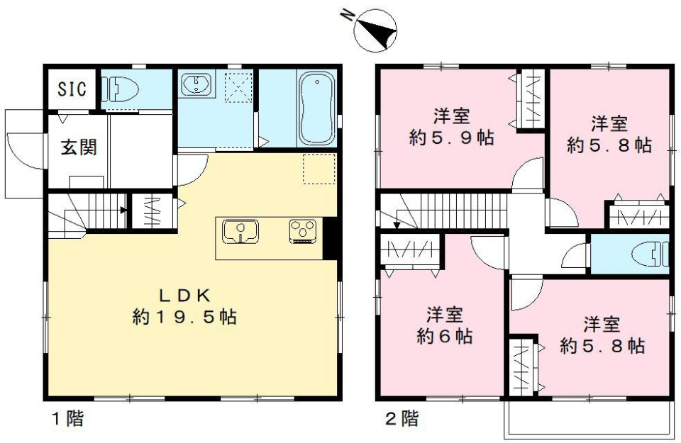 仮称　おおたかの森東３丁目戸建貸家　Ｂ棟の間取り図